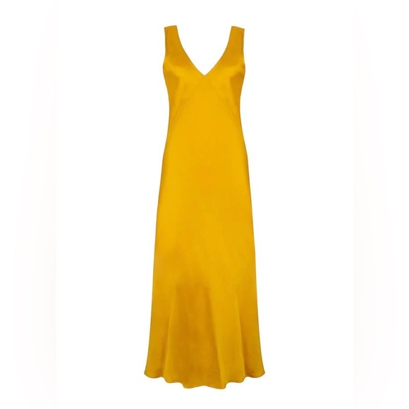 Asceno Bordeaux dress in Mimosa yellow - Picture 2 of 6